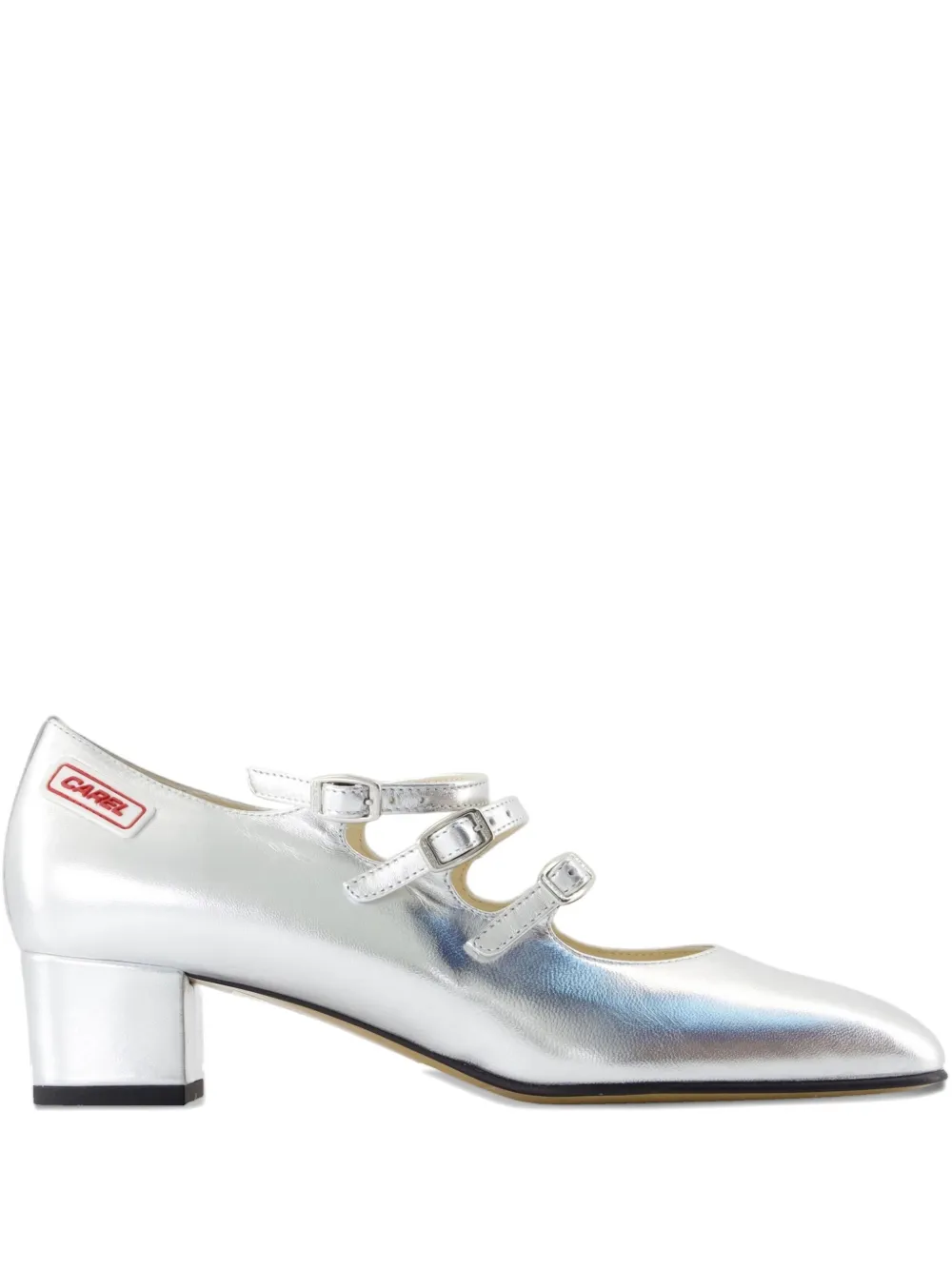 Carel Paris 40mm Kina F1 leather pumps Silver
