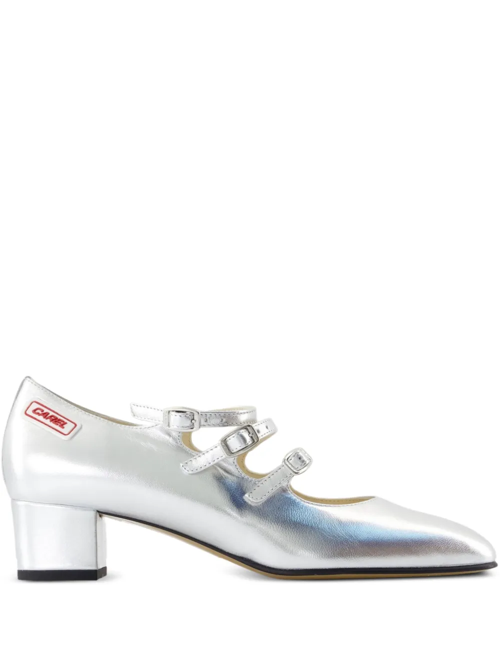 Carel Paris 40mm Kina F1 leather pumps Silver