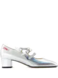 Carel Paris 40mm Kina F1 leather pumps - Silver