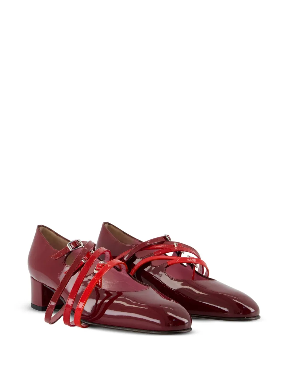 Carel Paris Spaghetti lakleren pumps Bruin