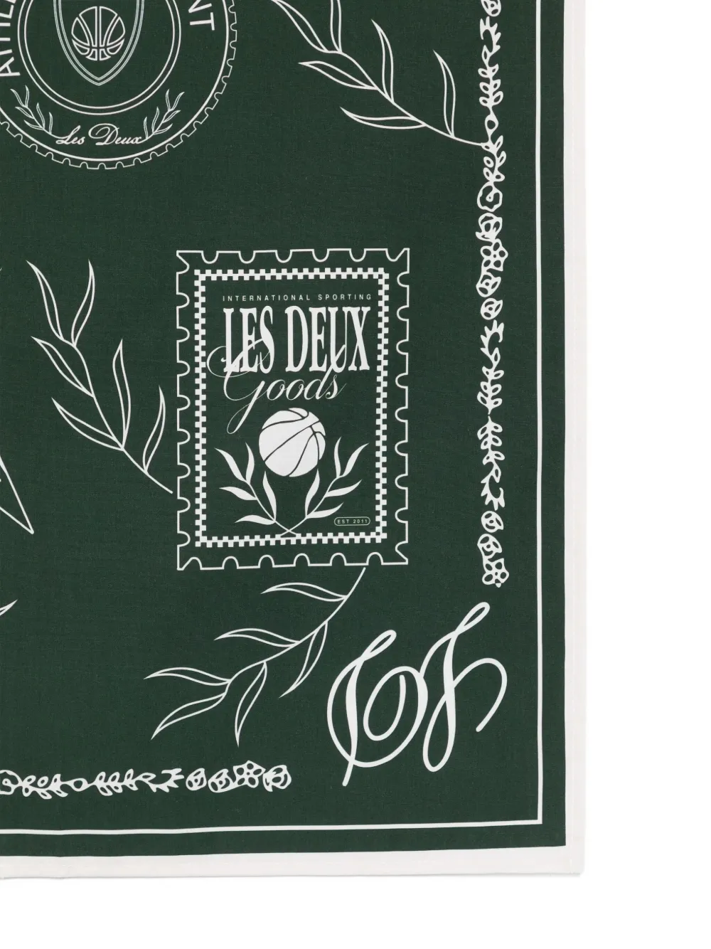 Les Deux Katoenen sjaal met print Groen