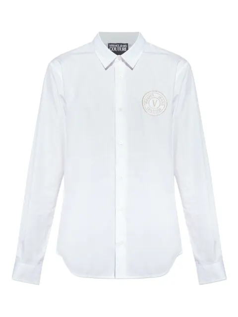 Versace Jeans Couture logo-embroidered cotton shirt