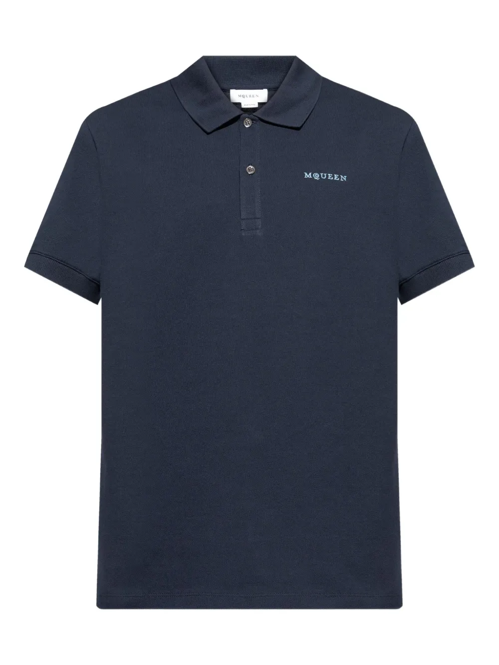 Alexander McQueen logo-embroidered polo shirt Blauw