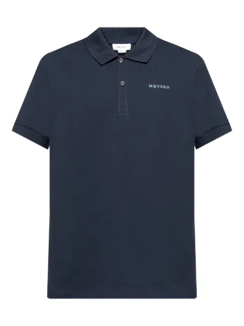 Alexander McQueen playera tipo polo con logo bordado