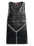 Diesel K-Rick embroidered-detail linen top - Black