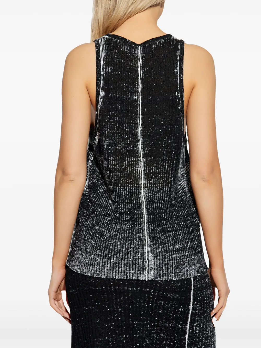Diesel K-Rick embroidered-detail linen top Zwart