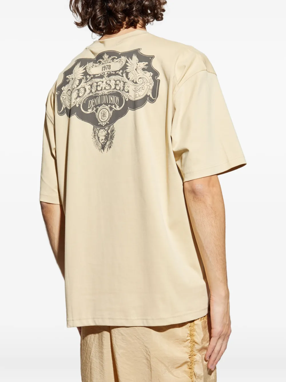 Diesel T-shirt met geborduurd logo Beige
