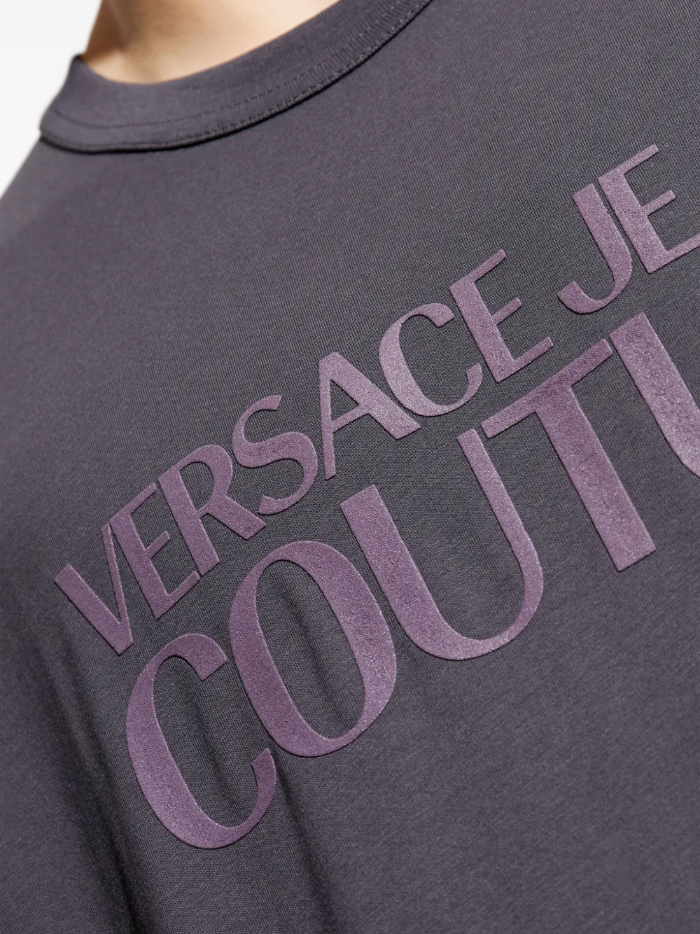 Versace Jeans Couture T-shirt met logoprint Paars