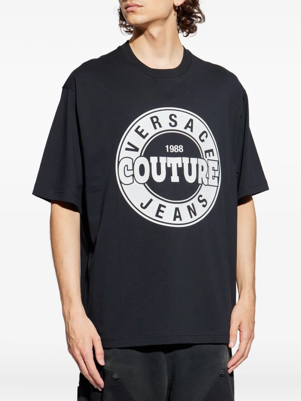 Versace Jeans Couture T-shirt met logoprint Zwart
