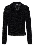 Versace Jeans Couture logo-lettering sheer shirt - Black