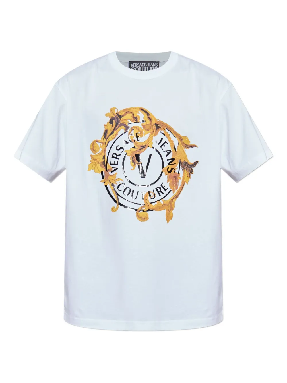 Versace Jeans Couture baroque-print logo-print t-shirt - ホワイト Versace Jeans Couture baroque-print logo-print t-shirt - ホワイト