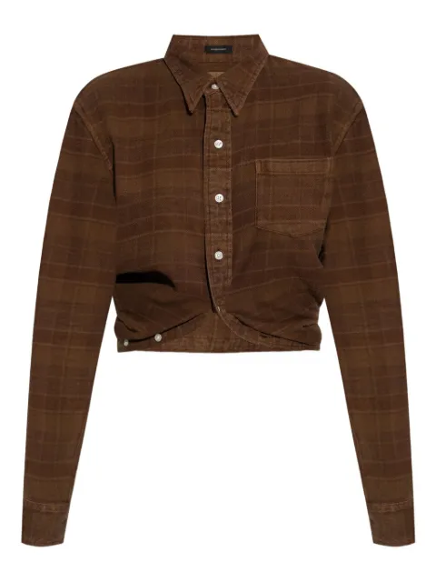 R13 camisa con cuadros estampados