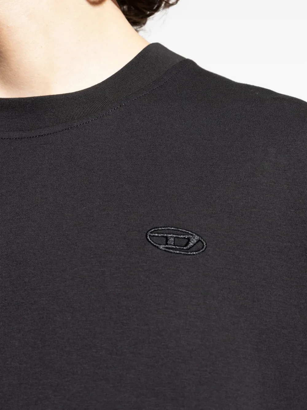 Diesel T-Boggy-T3 T-shirt met geborduurd logo Zwart