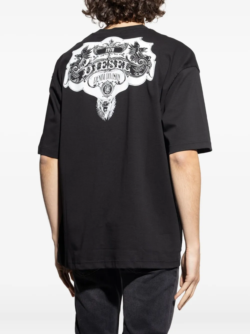 Diesel T-Boggy-T3 T-shirt met geborduurd logo Zwart
