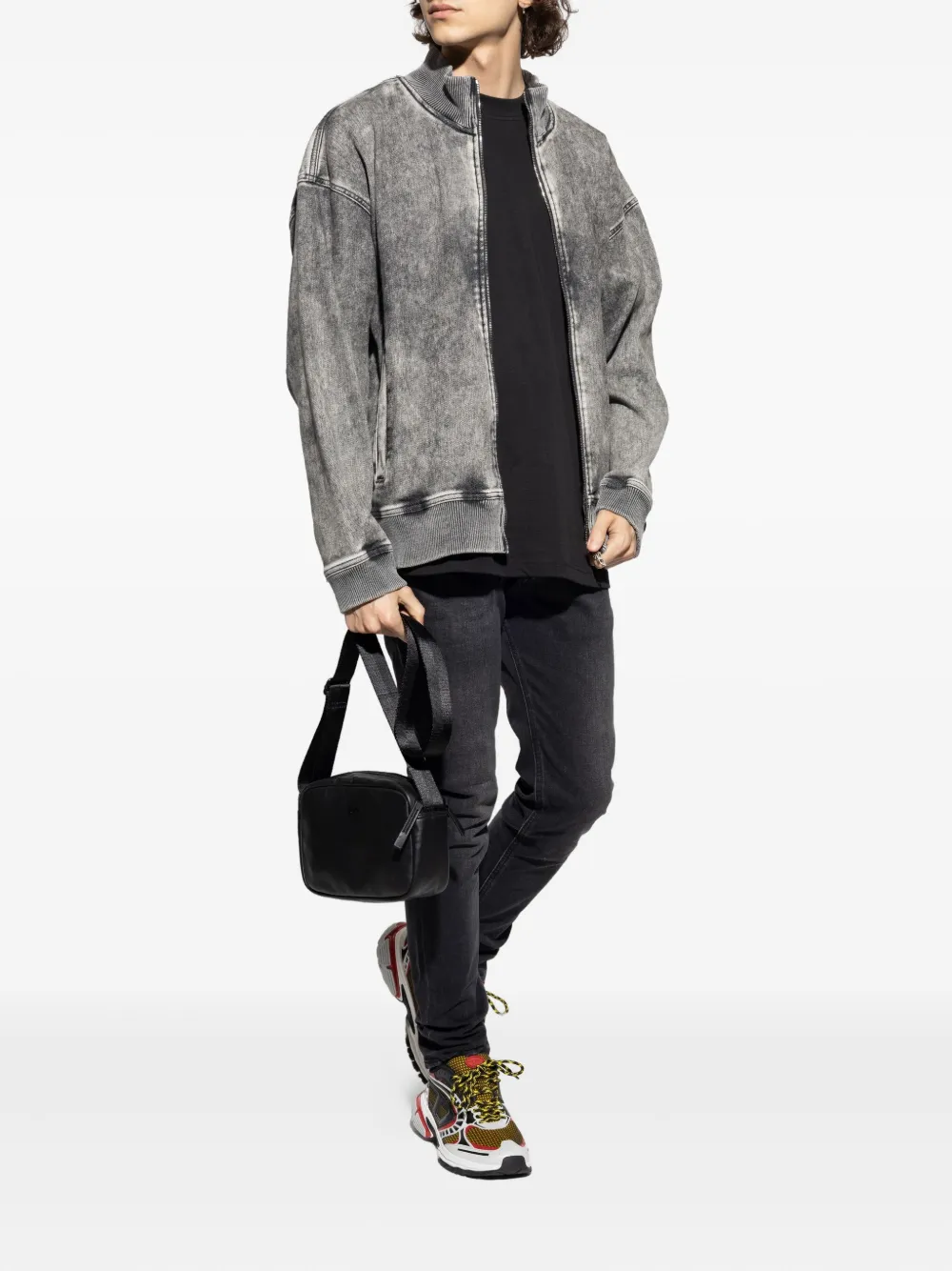 Diesel T-Boggy-T3 T-shirt met geborduurd logo Zwart