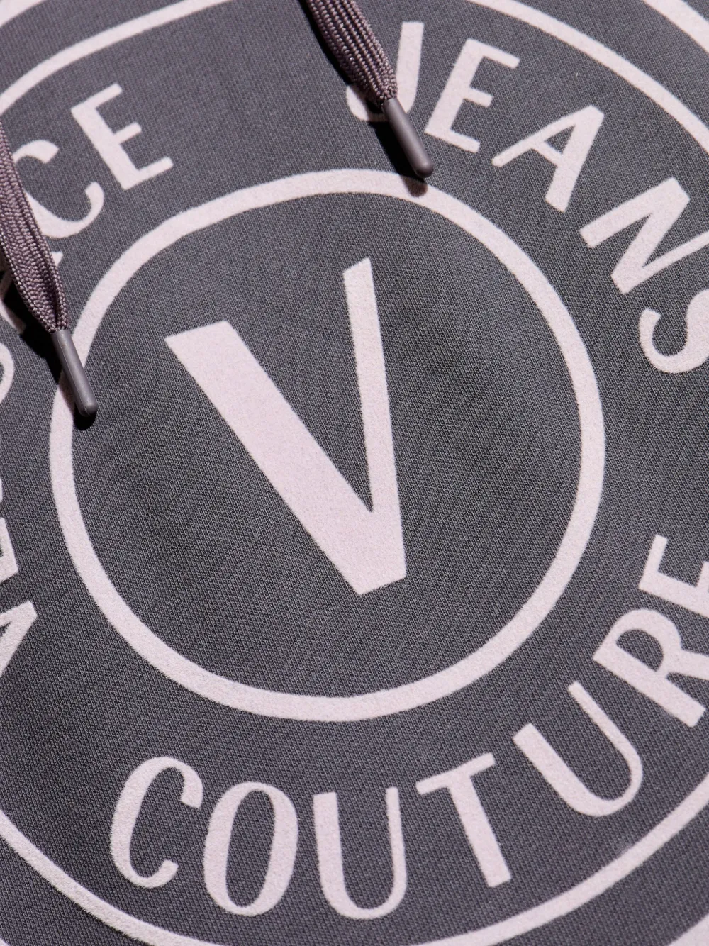 Versace Jeans Couture Hoodie met verfraaid logo Grijs