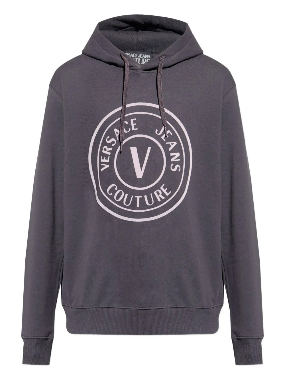 Versace Jeans Couture Hoodie met verfraaid logo Grijs