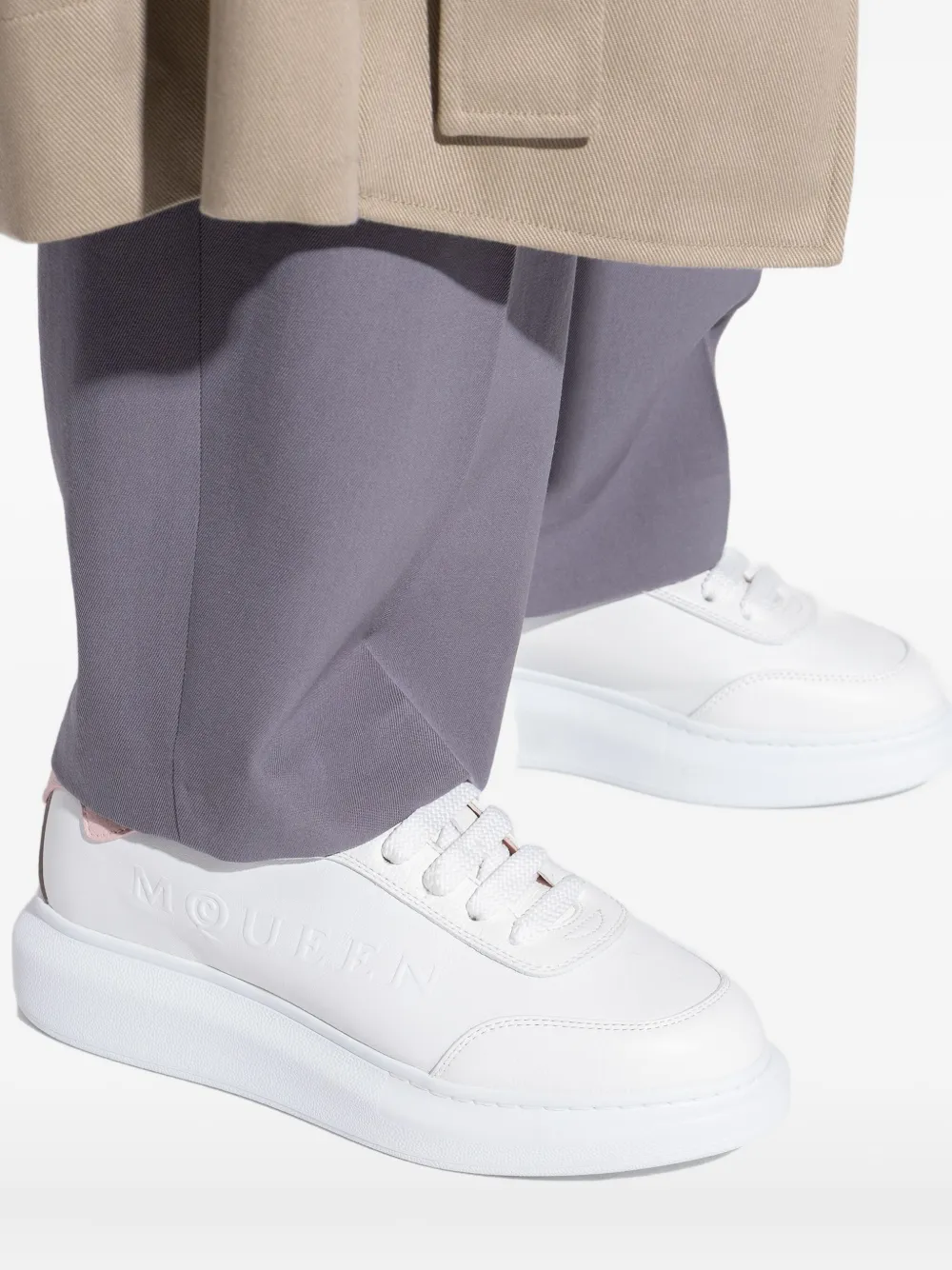 Alexander McQueen embossed-logo platform trainers White
