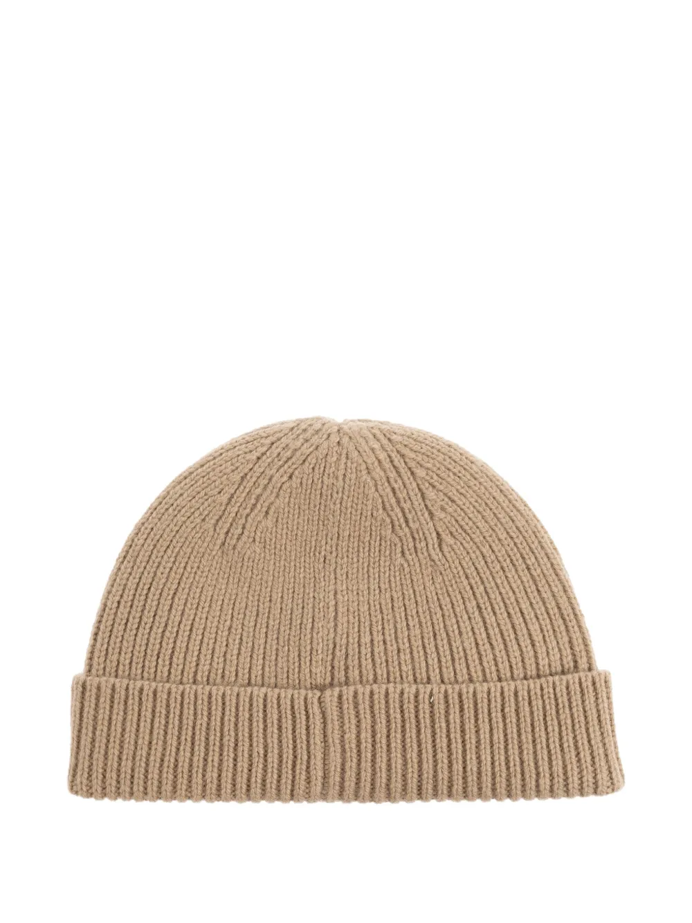 Diesel logo-plaque ribbed beanie Beige