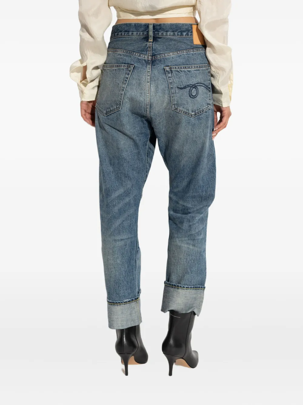 R13 crossover-waist jeans Blauw