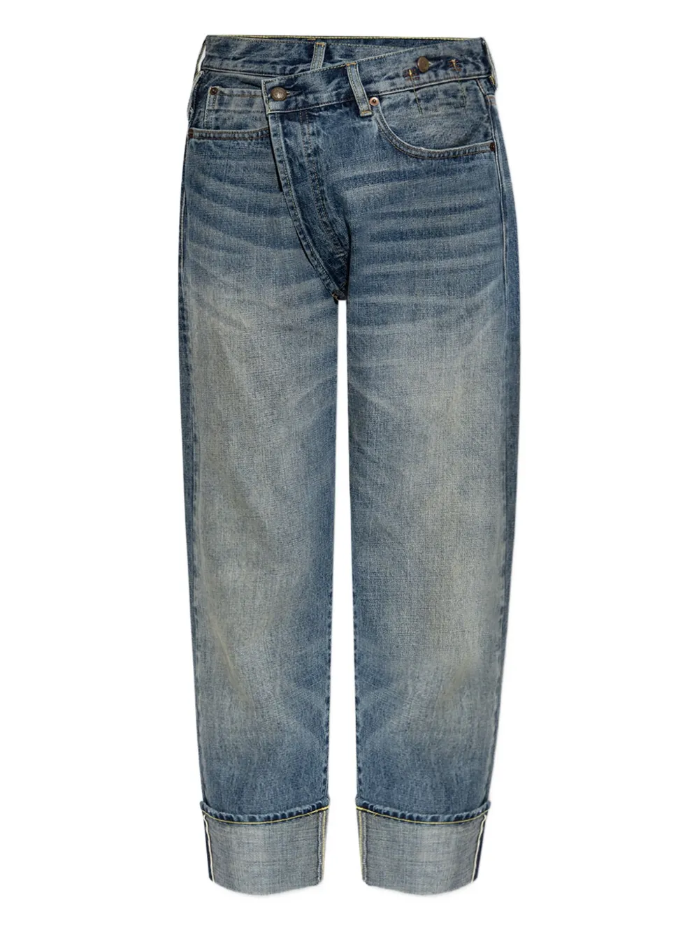 R13 crossover-waist jeans Blauw