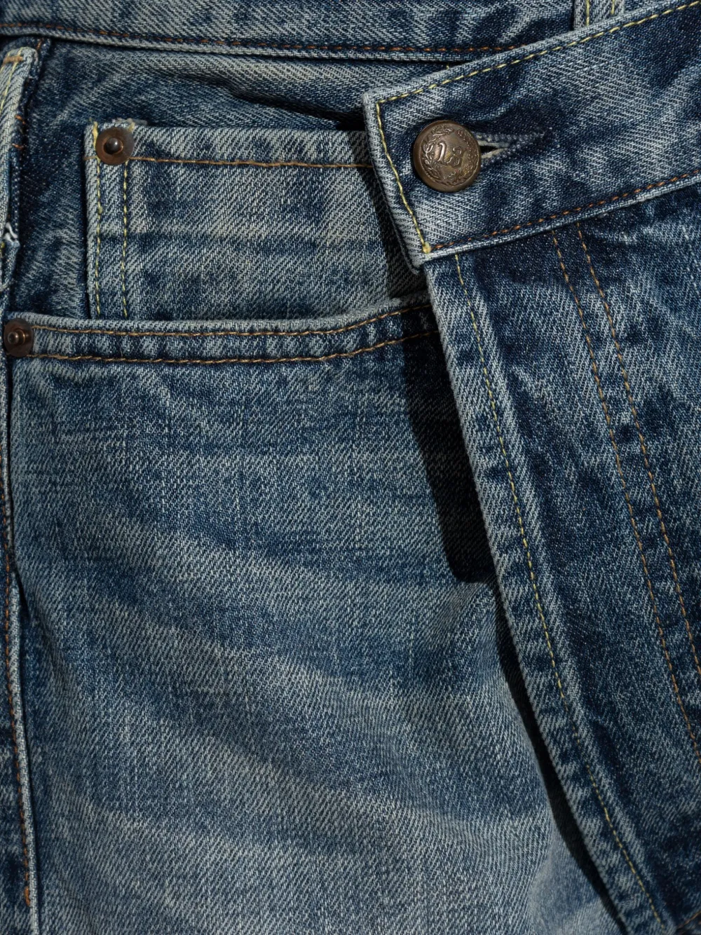 R13 crossover-waist jeans Blauw