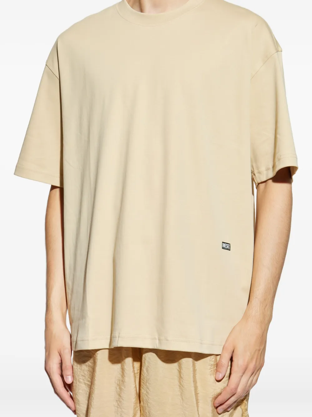 Diesel T-Boggy-T2 T-shirt met adelaarprint Beige