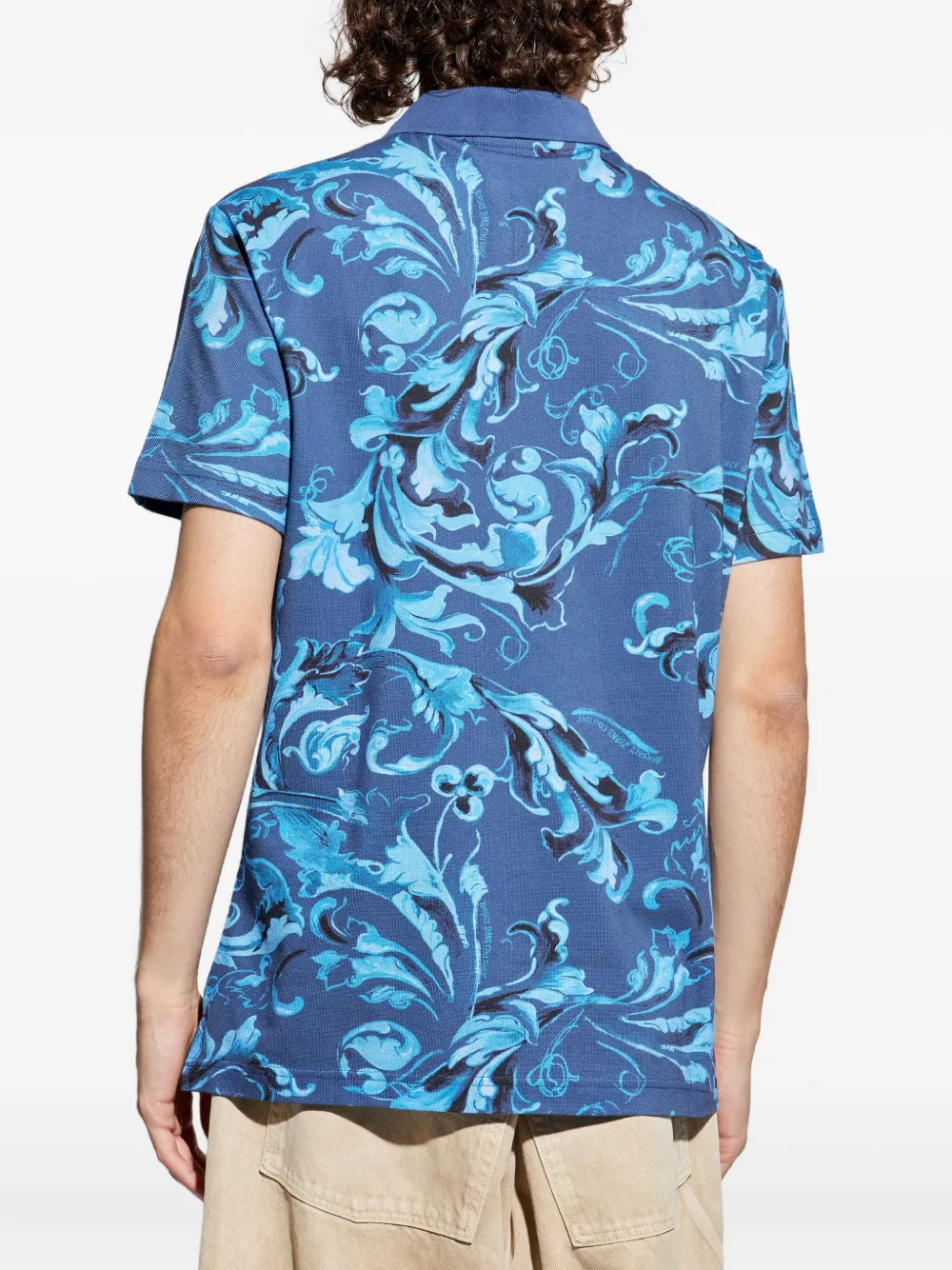 Versace Jeans Couture Poloshirt met barokprint Blauw