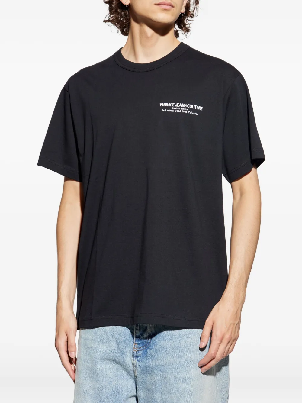 Versace Jeans Couture T-shirt met logoprint Zwart