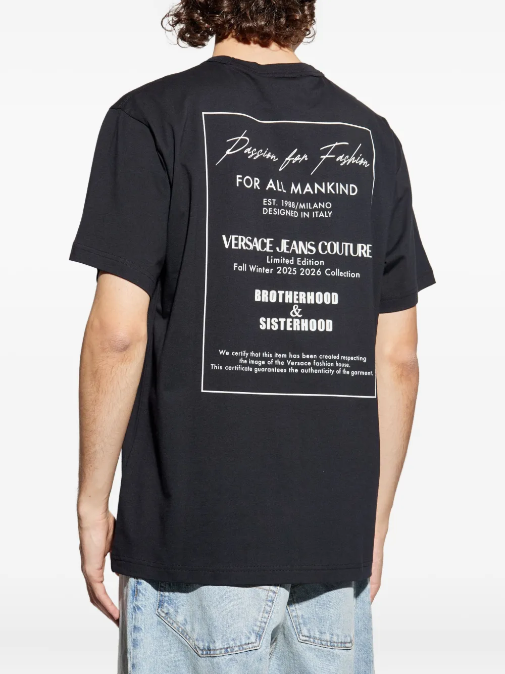 Versace Jeans Couture T-shirt met logoprint Zwart