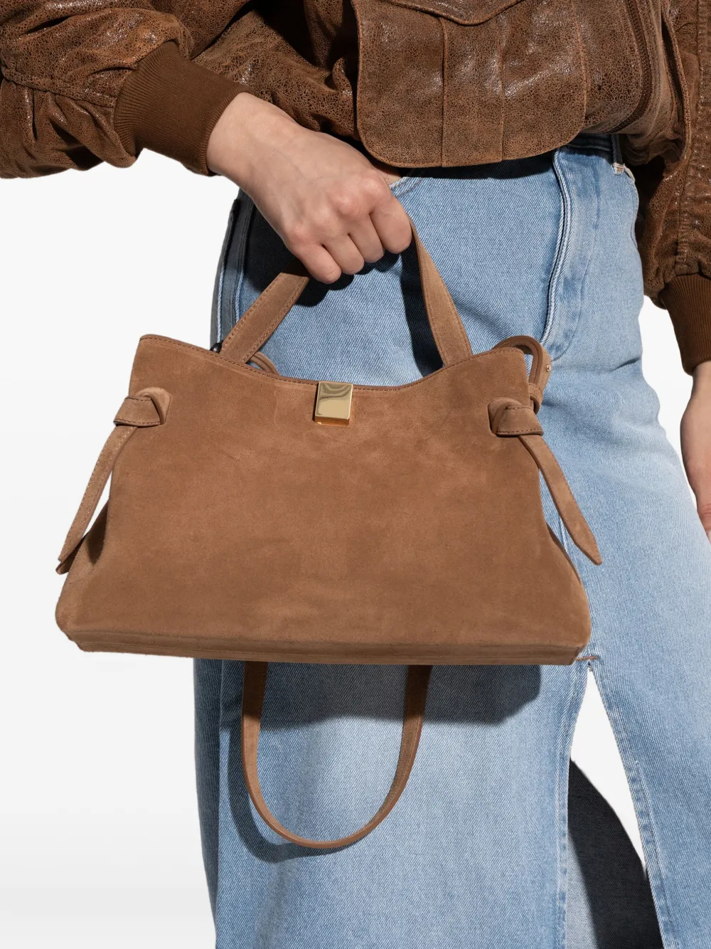 Yuzefi Leren shopper Bruin