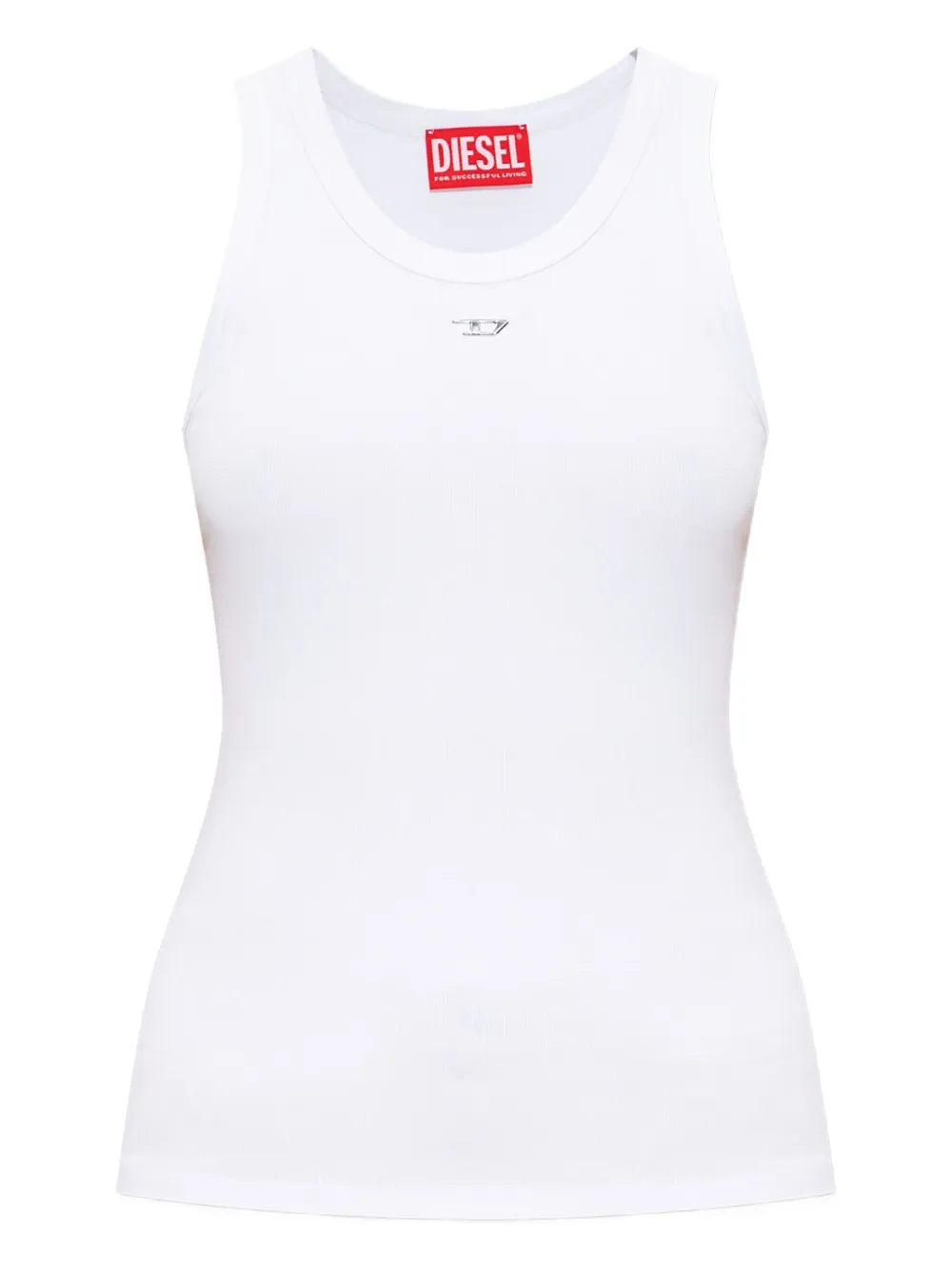 Diesel T-Anky-D ribbed logo top Wit