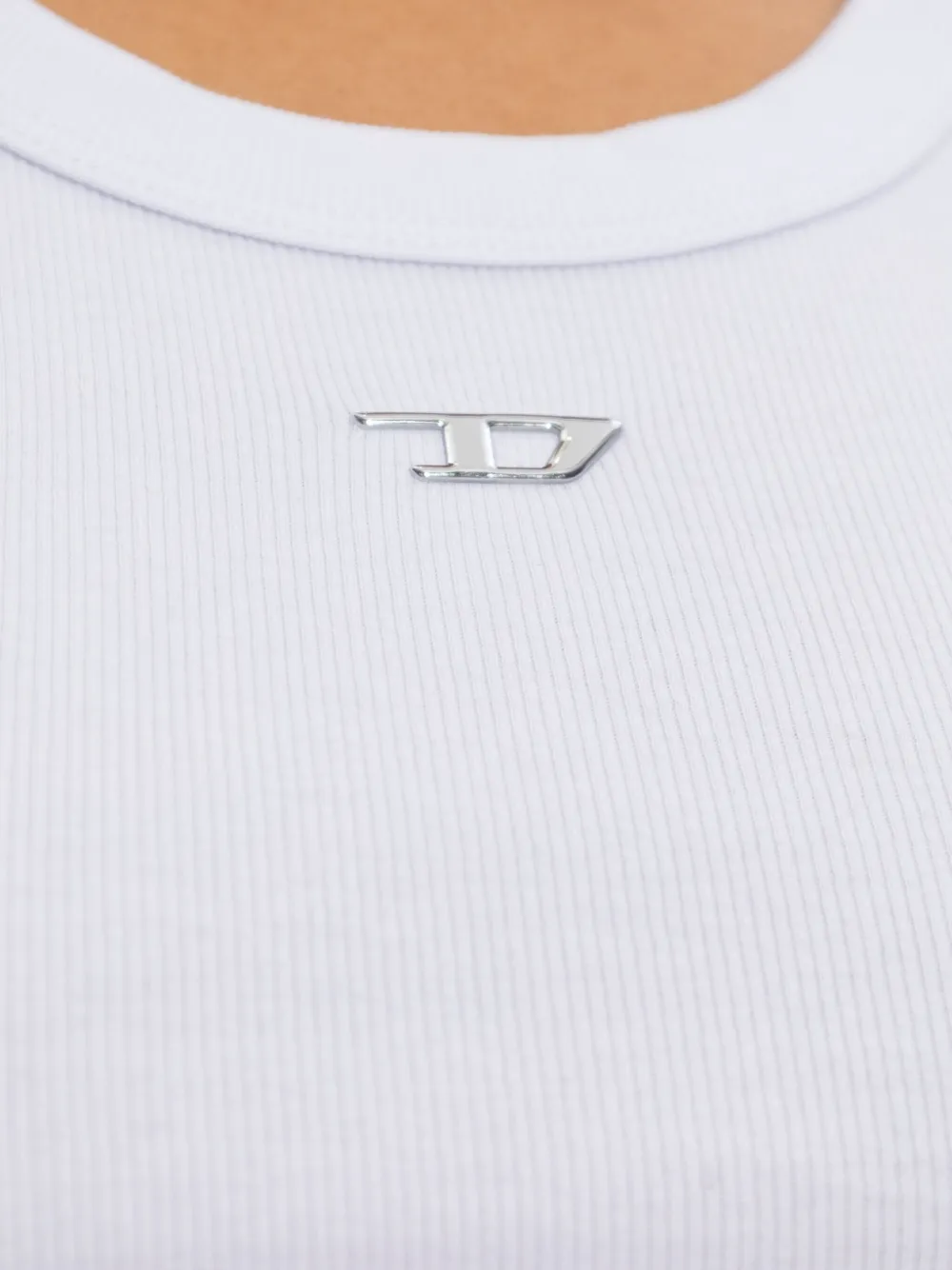 Diesel T-Anky-D ribbed logo top Wit