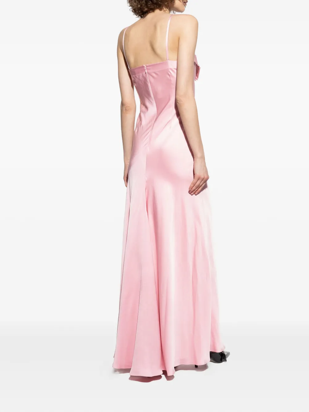 Alexander Mcqueen Bow-detail Maxi Slip Dress In Purple