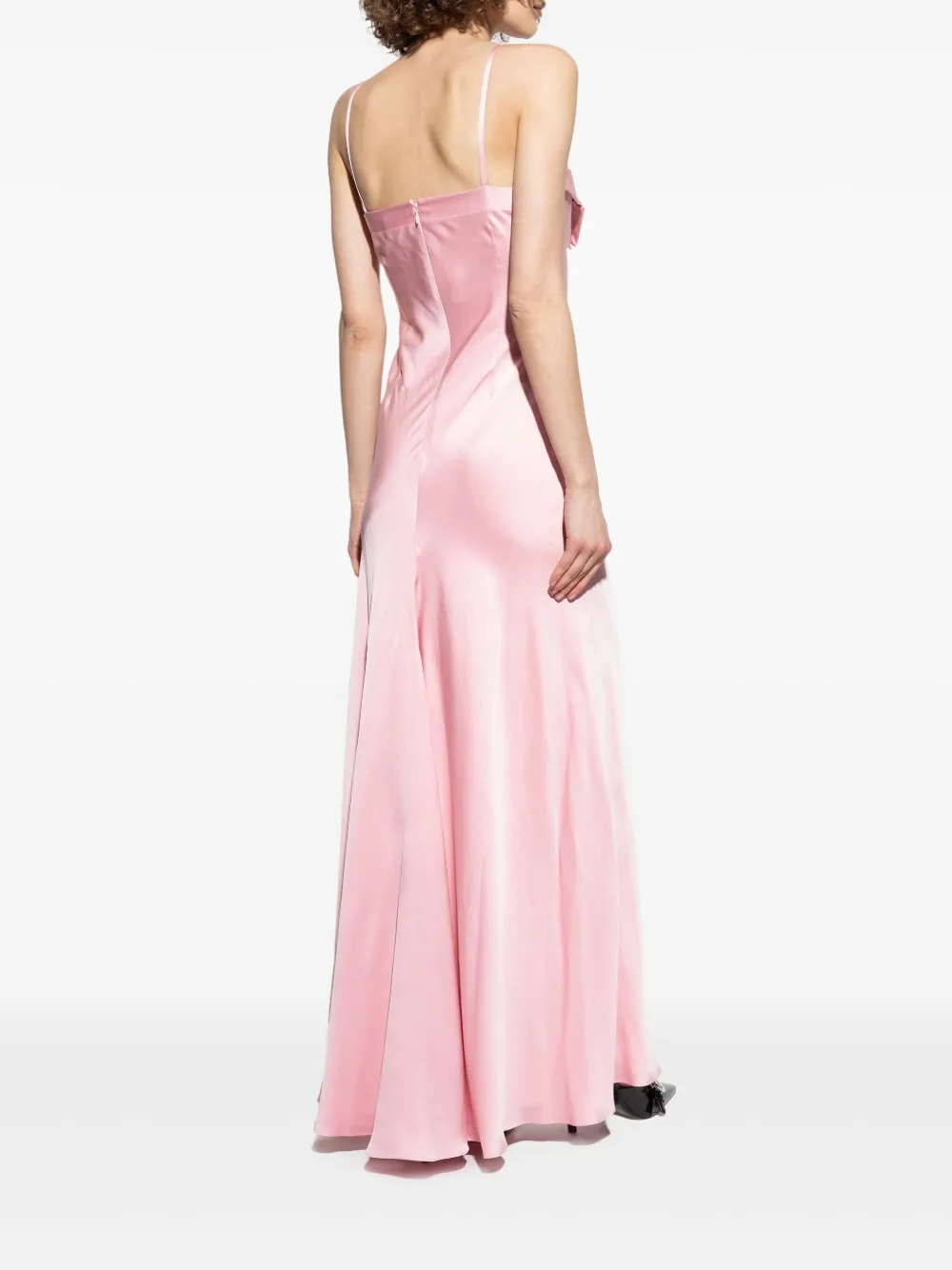 Alexander McQueen bow-detail maxi slip dress Roze
