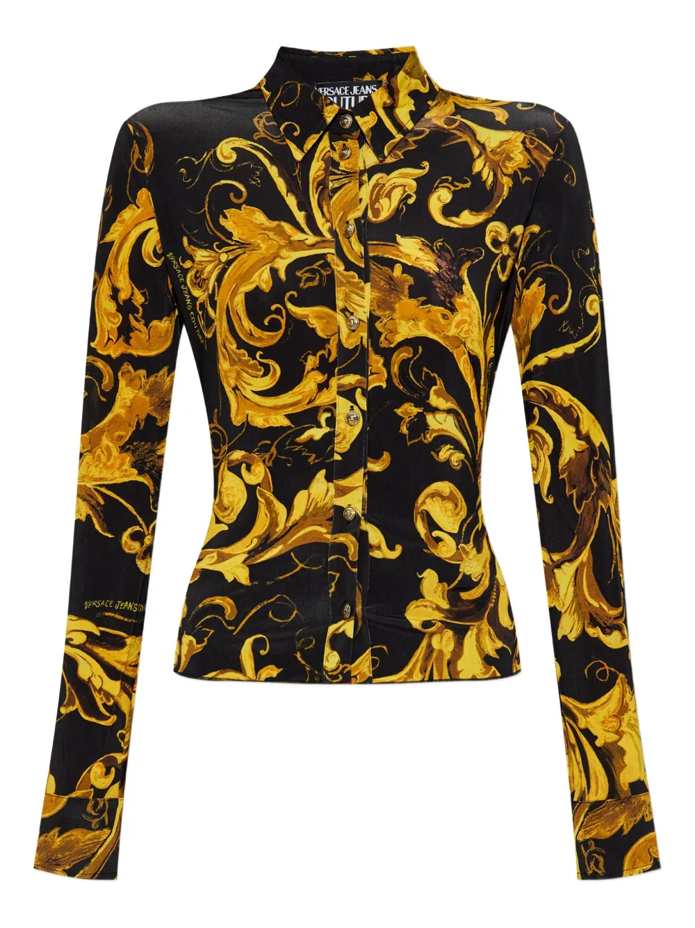 Versace Jeans Couture baroque-print long-sleeve shirt Geel