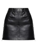 Alexander McQueen zip-detail leather short A-line skirt - Black