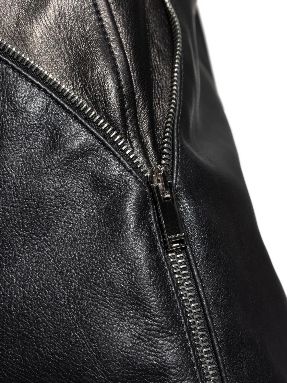 Alexander McQueen zip-detail leather short A-line skirt Zwart