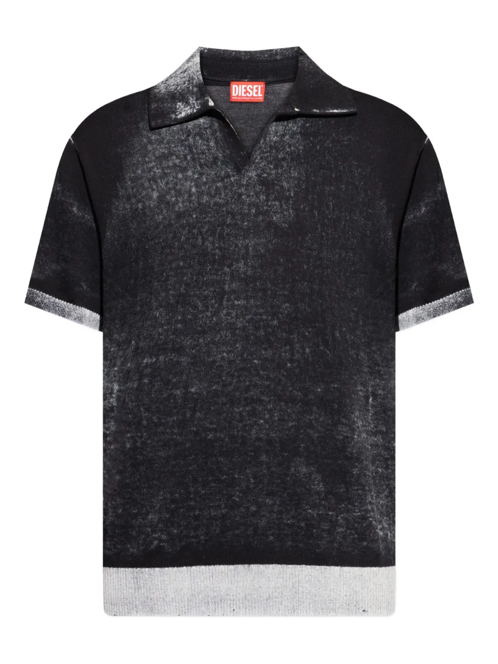 Diesel Lorenzo top met korte mouwen en polokraag Zwart