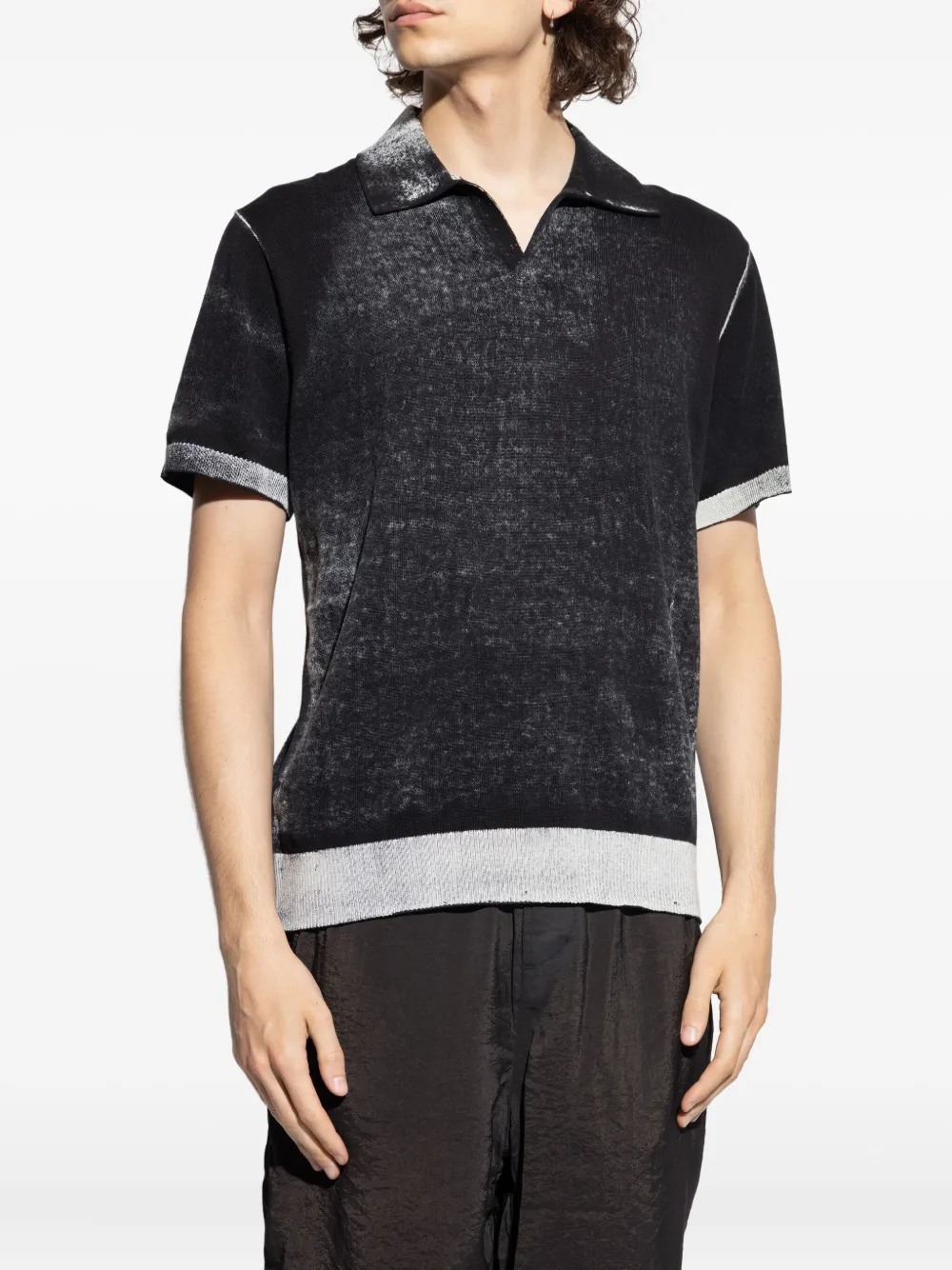 Diesel Lorenzo top met korte mouwen en polokraag Zwart