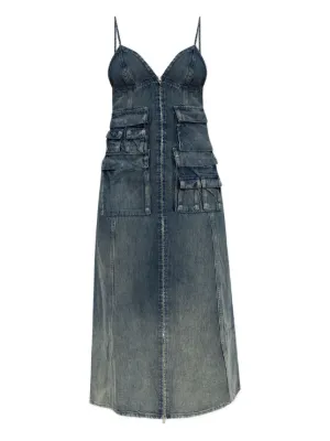 【正規品】DIESEL DE-FLAMINTY-Z デニム ドレス ワンピース DIESEL｜レディース デニムワンピース ドレス ミディ丈
