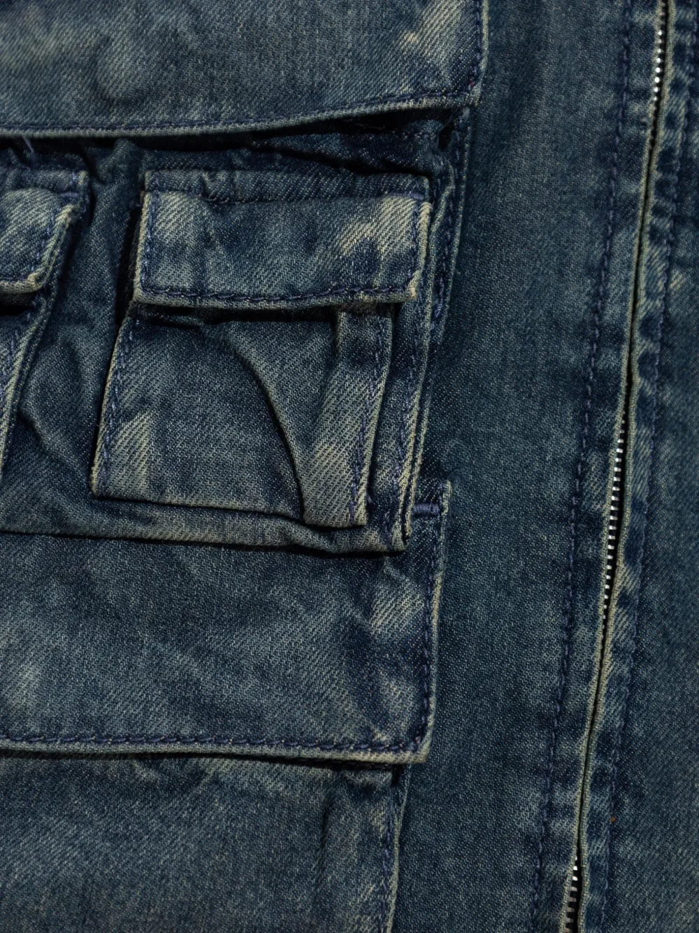 Diesel zip-up denim midi dress Blauw