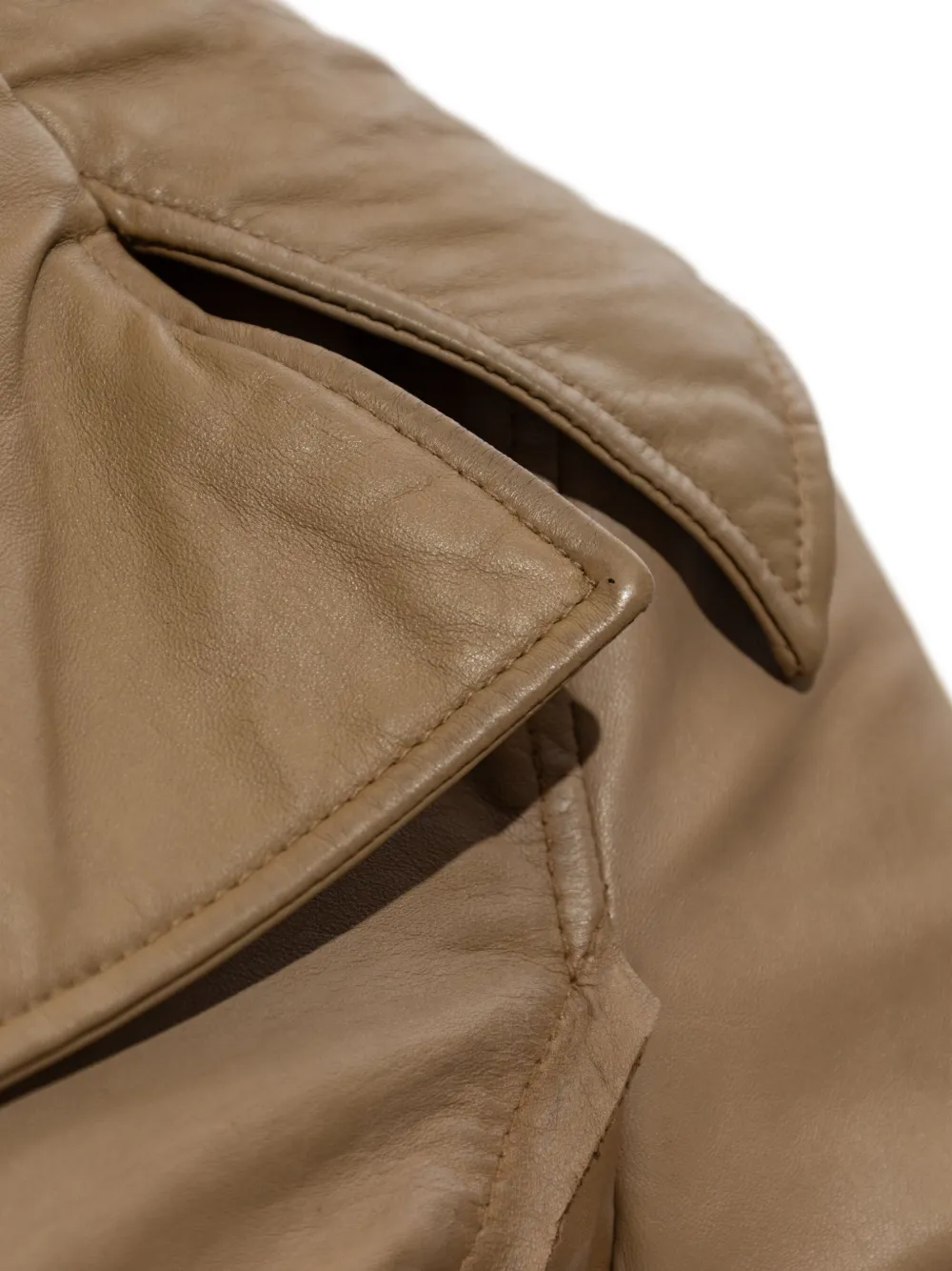 Diesel button-fastening flared leather jacket Beige