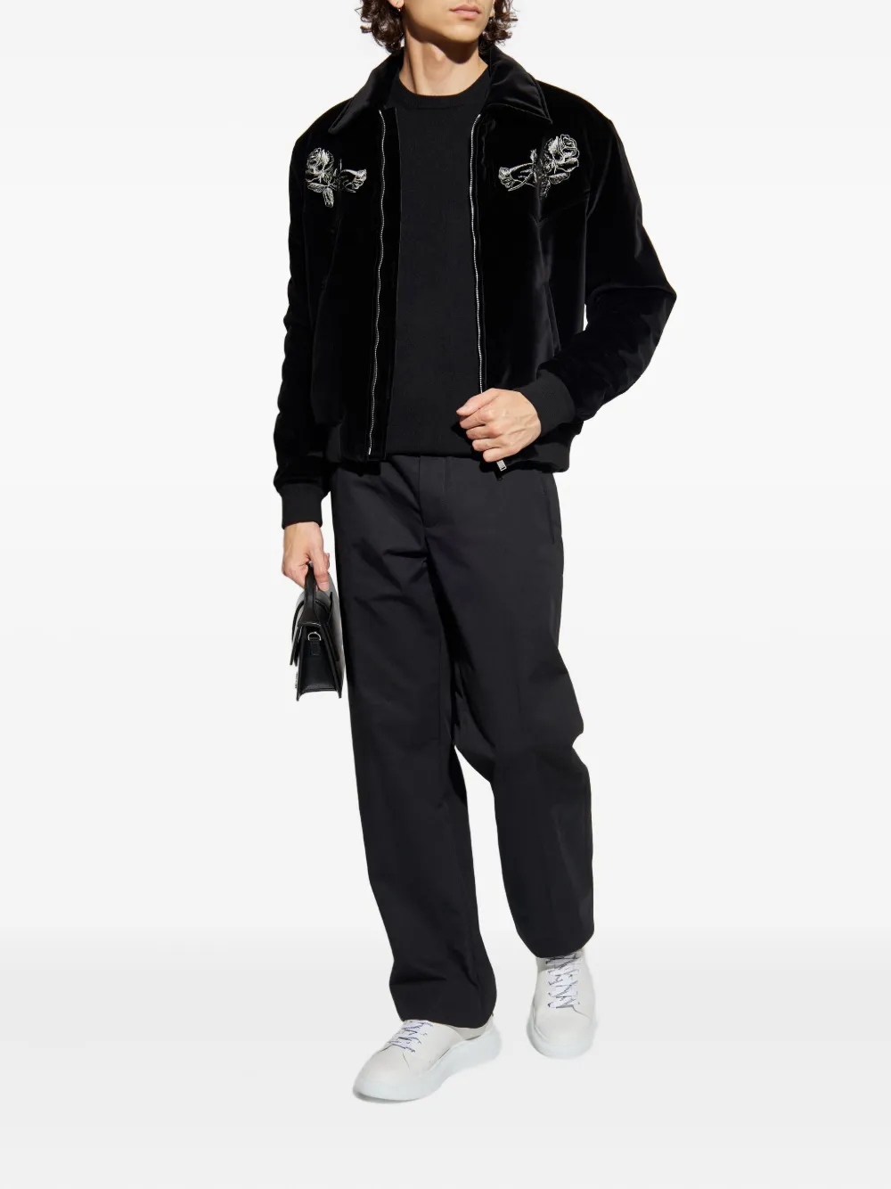 Alexander McQueen chain-detail cashmere sweater Zwart