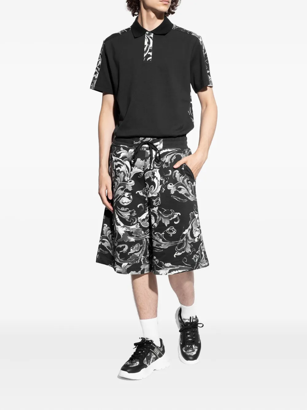 Versace Jeans Couture baroque-print sneakers Black