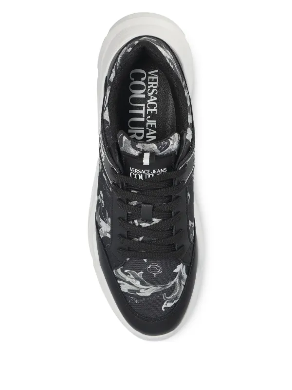 【Versace】バロック ロートップ スニーカー ブラック グレー VERSACE ヴェルサーチ スニーカー トライグレカ バロッコ