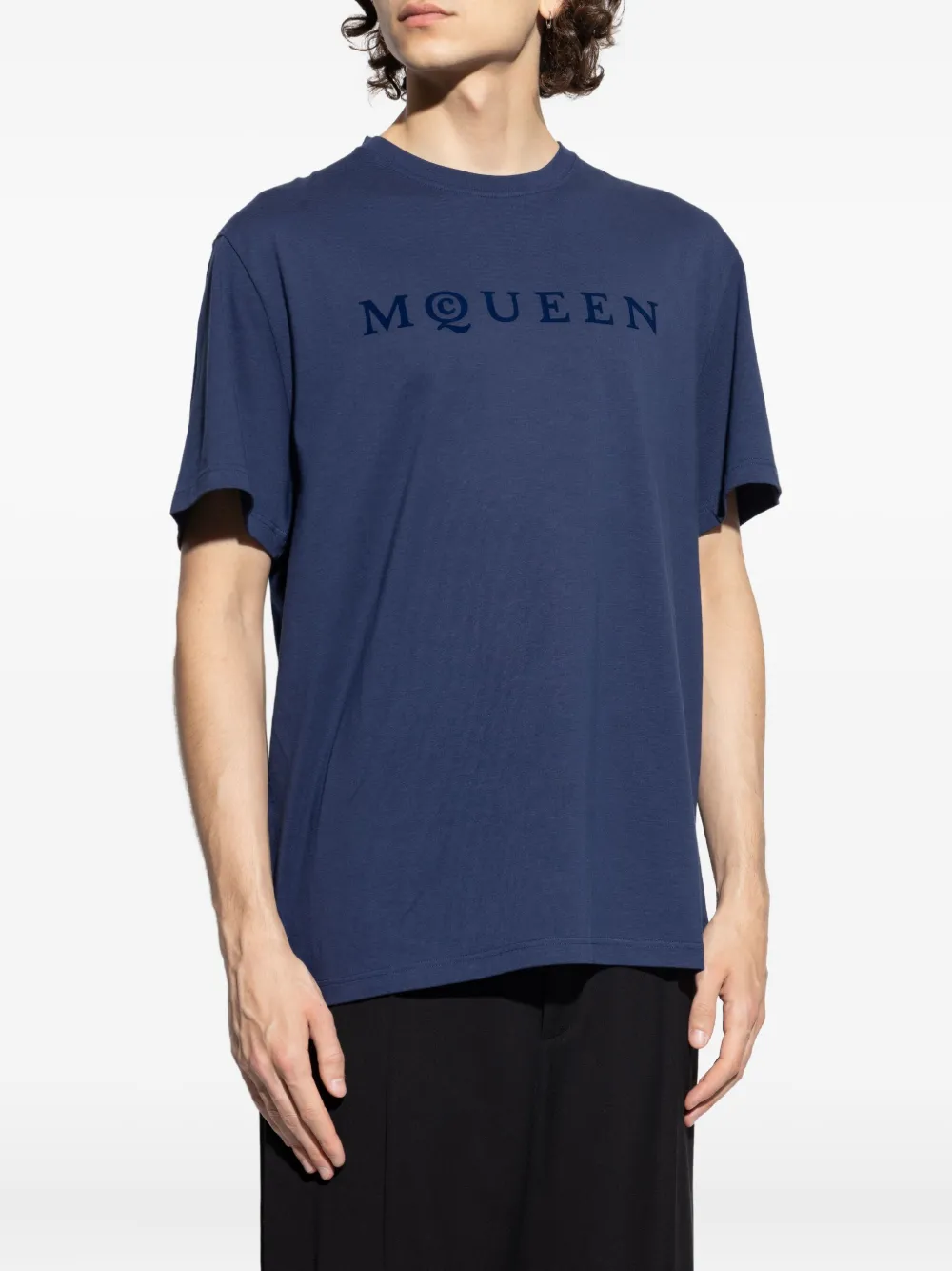 Alexander McQueen logo-detailed cotton T-shirt Blauw