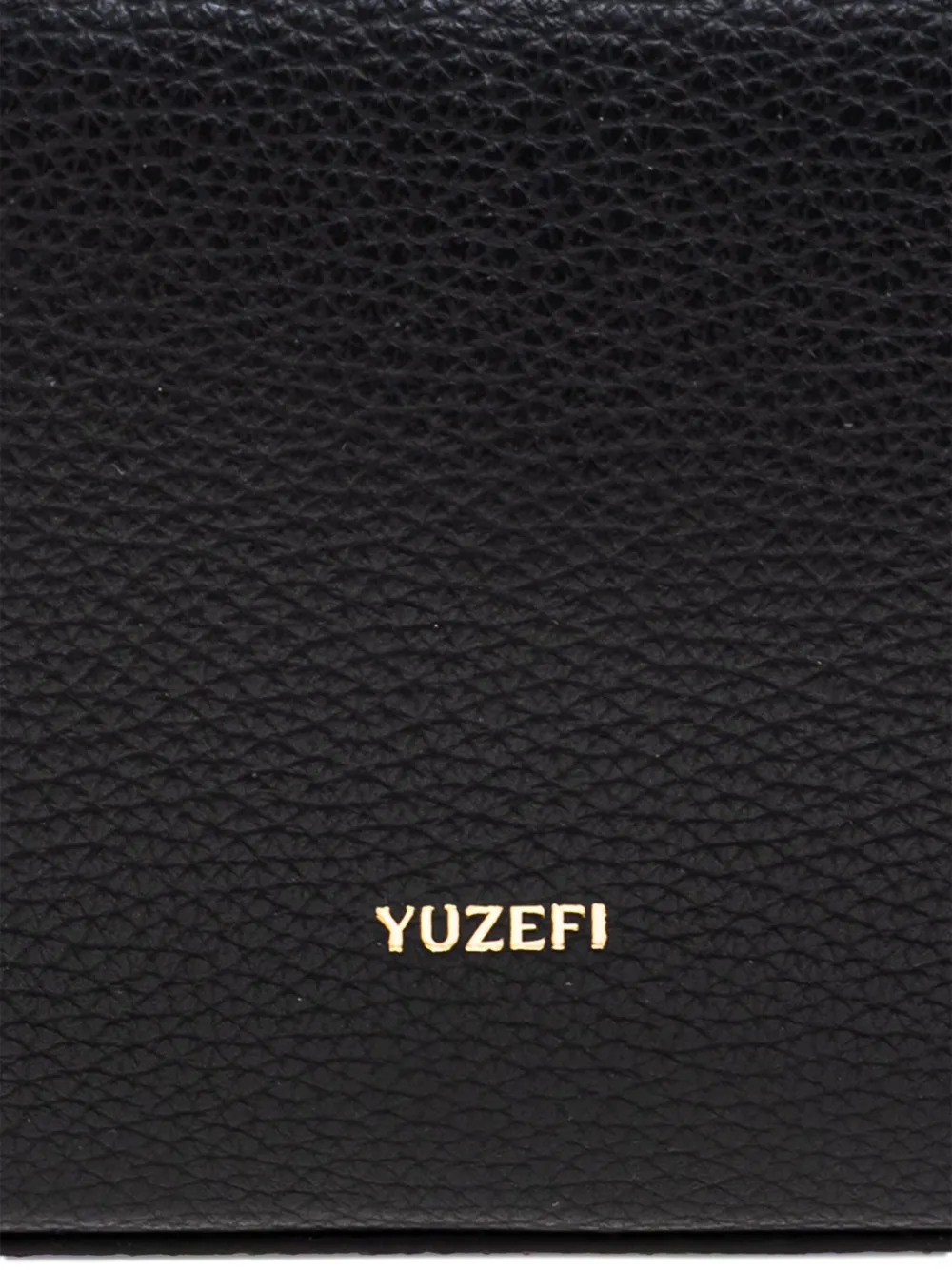Yuzefi Oyster pebbled leather shoulder bag Zwart