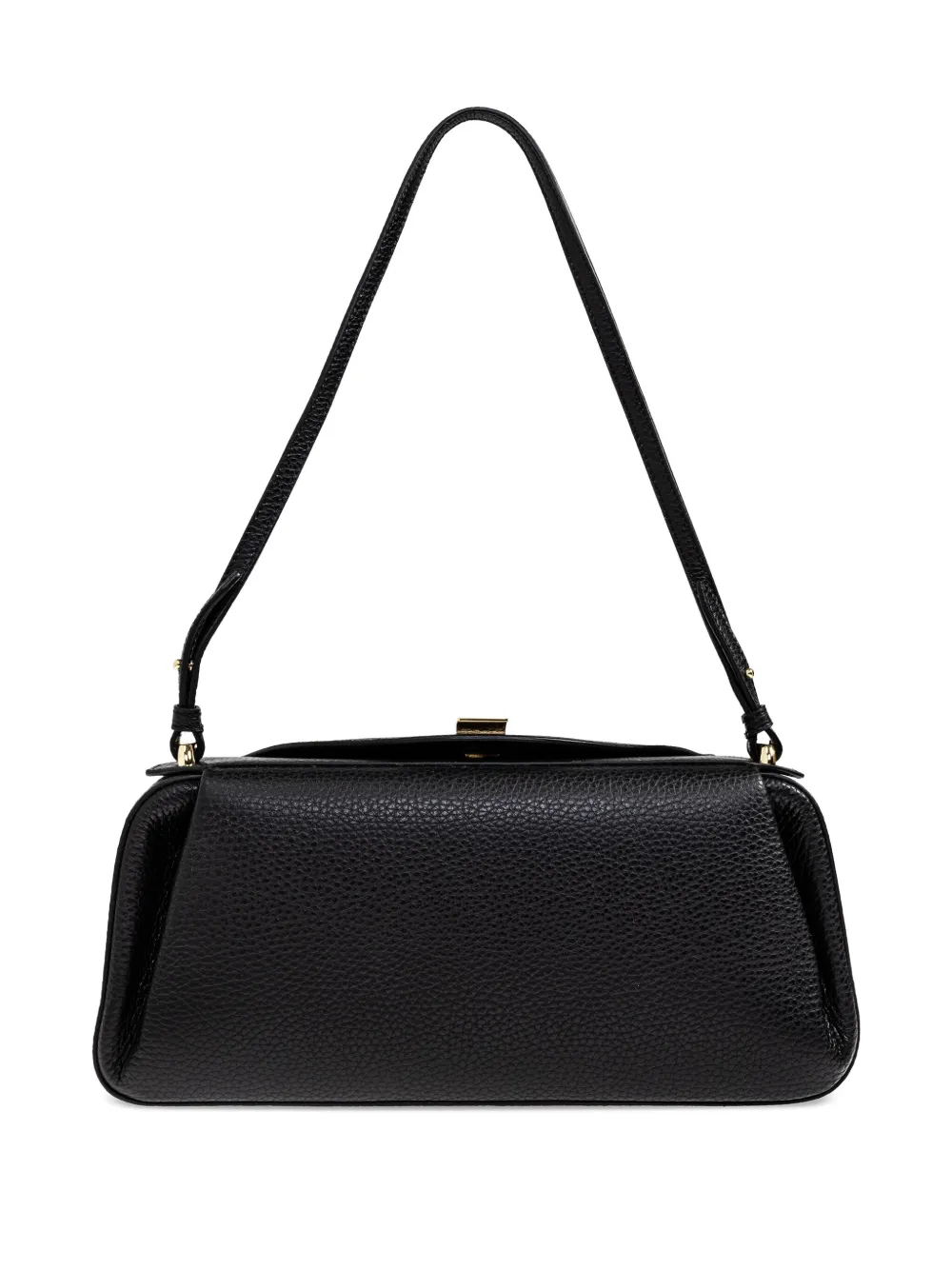 Yuzefi Oyster pebbled leather shoulder bag Zwart