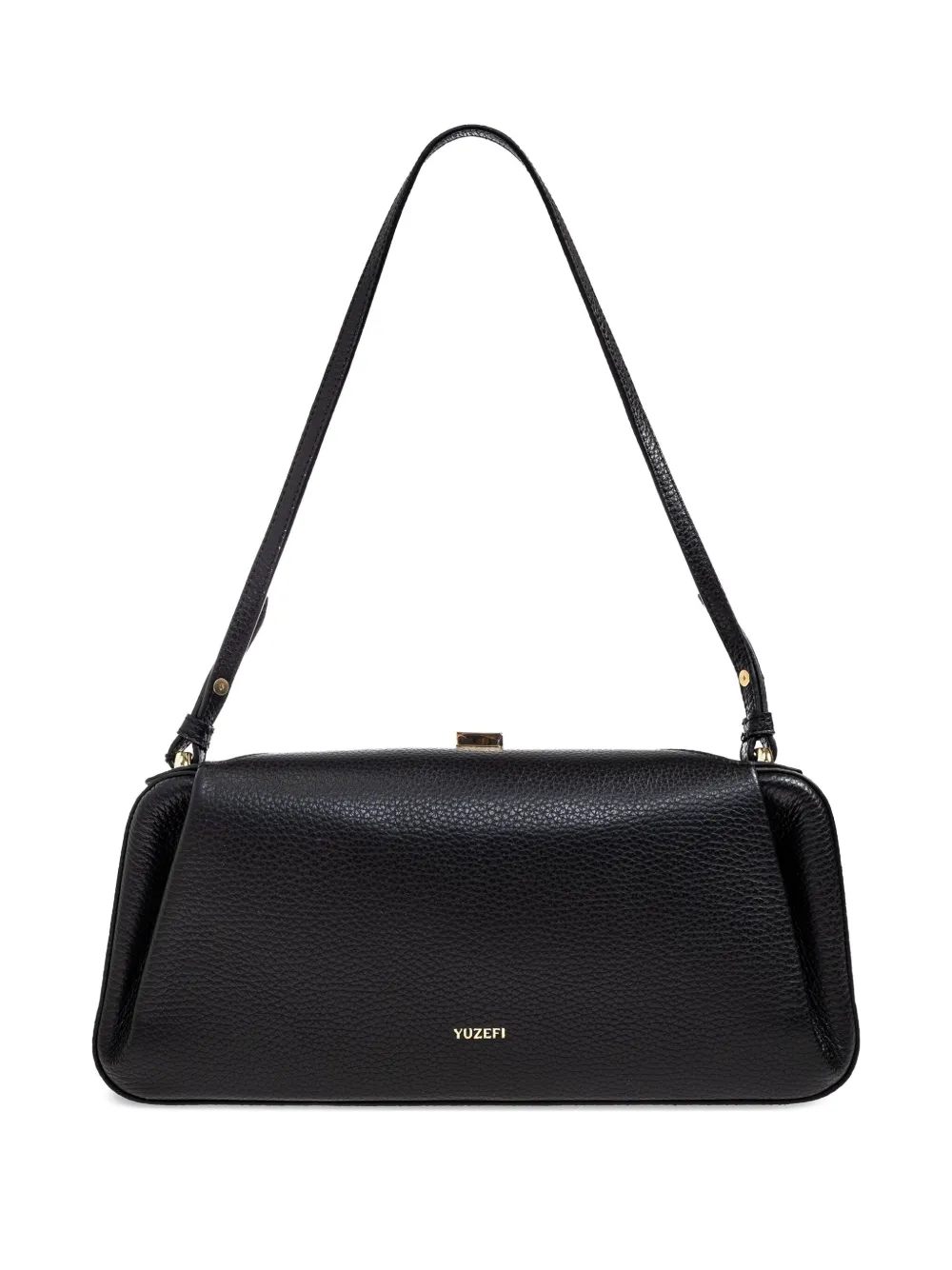 Yuzefi Oyster pebbled leather shoulder bag Zwart